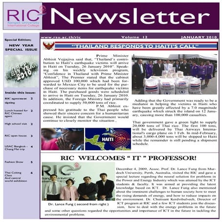 RIC Newsletter january issue | PDF