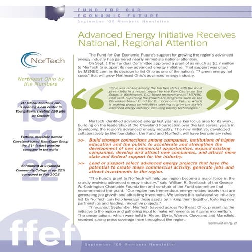 September 2009 Fund Newsletter