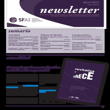 Newsletter SFAI Spain Abril 2015