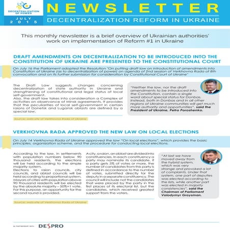 Decentralization newsletter july