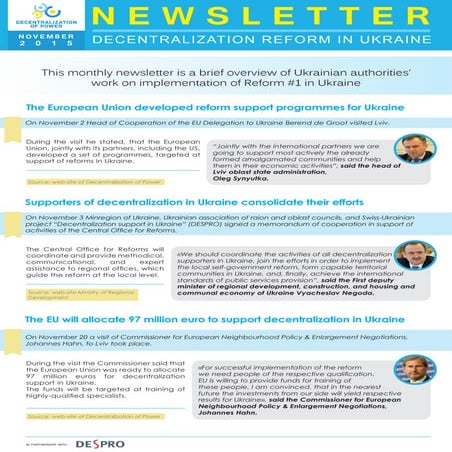 Decentralization newsletter November