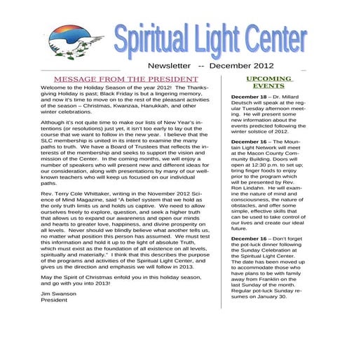 SLC Newsletter12 12, Dec. 2012