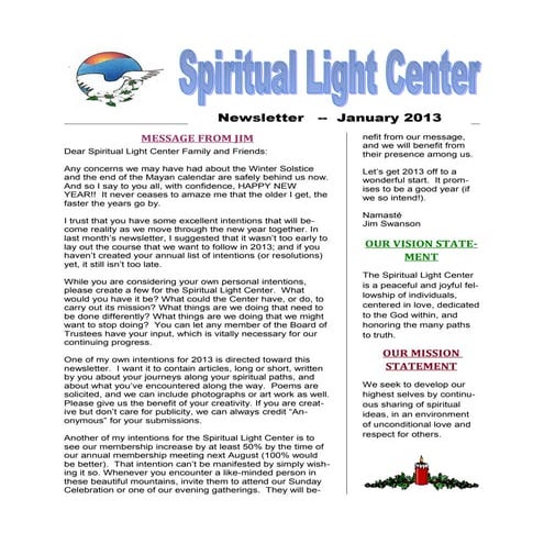 SLC Newsletter January 2013