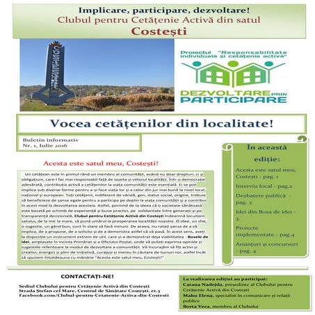 Implicare, participare, dezvoltare! 