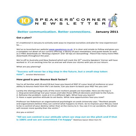 Newsletter 2011 January