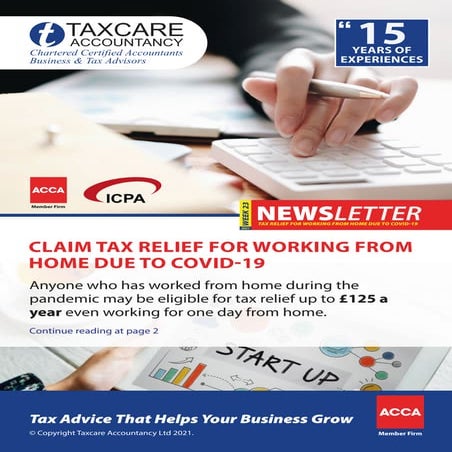 Claim Tax Relief For Working From Home Due To COVID-19