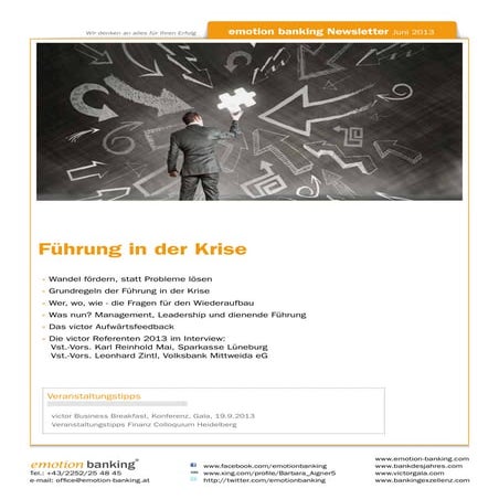 Newsletter 4 - Führung in der Krise