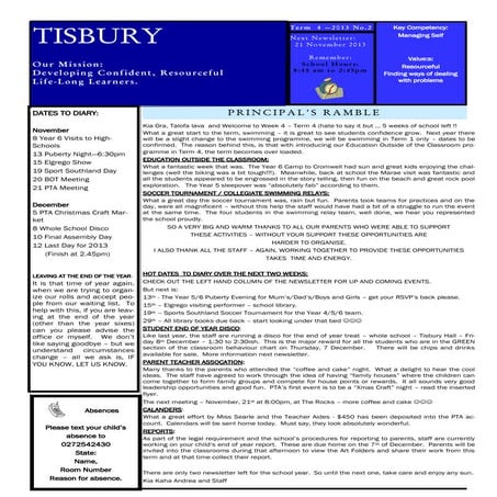 Newsletter 7 november 2013