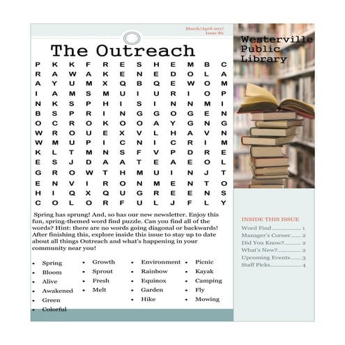 March 2017: Outreach Newsletter