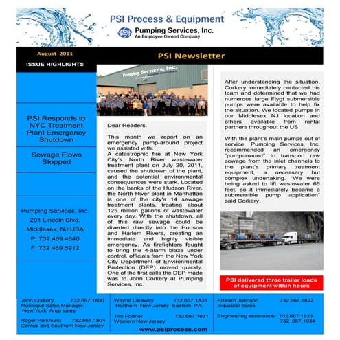 Newsletter August 2011