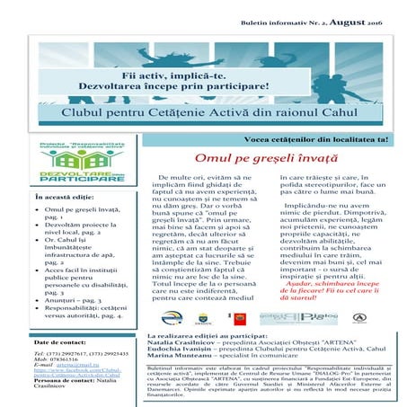 Fii activ, implică-te. Dezvoltarea începe prin participare