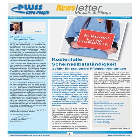 Newsletter Pluss Care People Vol. 18