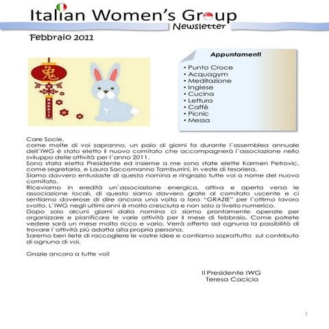 Newsletter di febbraio