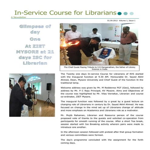 Newsletter hiral s. and d v kamble..