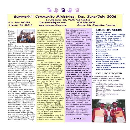Summerhill Community Ministries Newsletter Jun Jul06