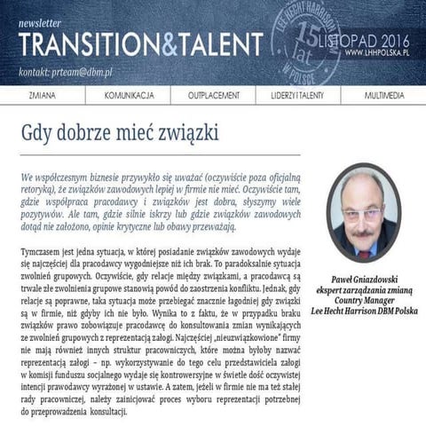 Newsletter listopad 2016