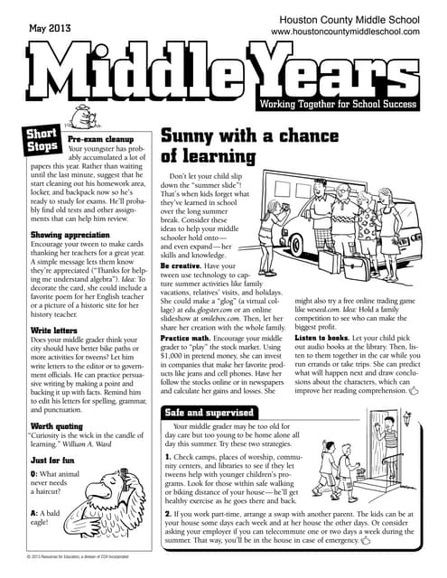 Newsletter may 2013