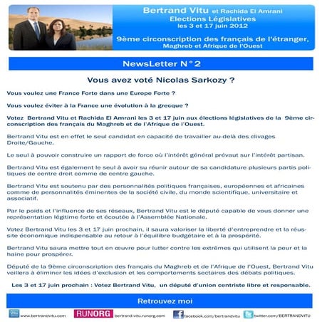 NewsLetter n°2 de Bertrand Vitu