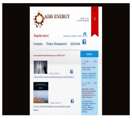 Newsletter no. 5 april 2013, by add energy renewable romania