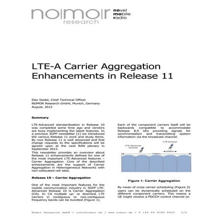 Carrier Aggregation Enhancements in Release 11 - Eiko Seidel, Chief Technical...