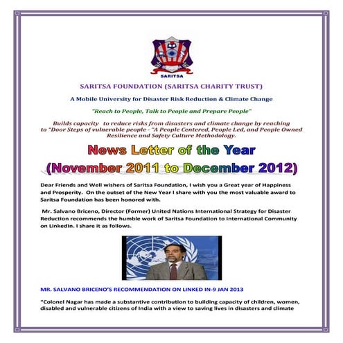 News letter November 2011 to December 2012