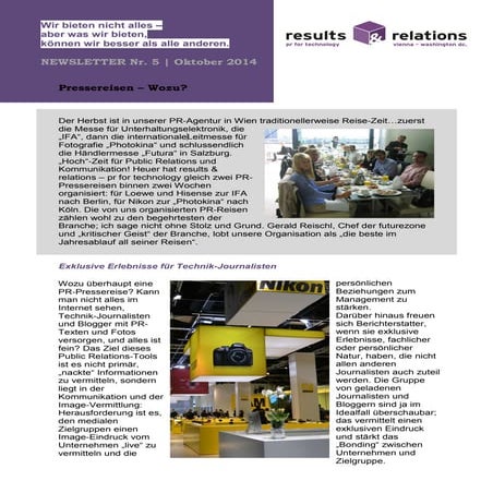 Pressereisen - Wozu? 