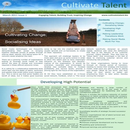 Cultivate Talent March Newsletter