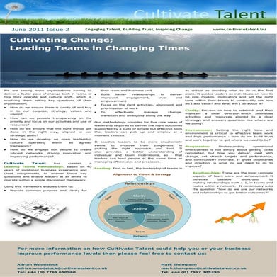 Cultivate Talent Newsletter