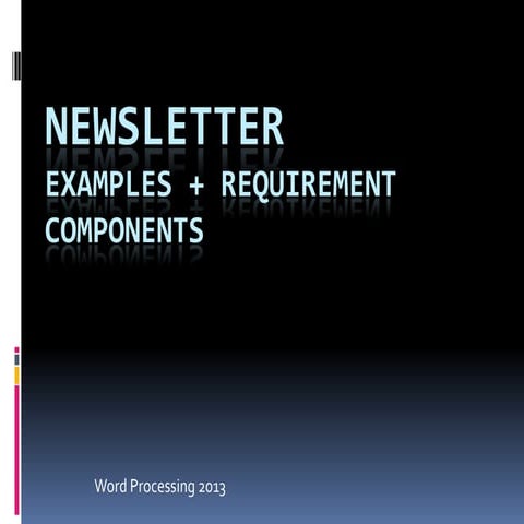 Newsletter project instruction