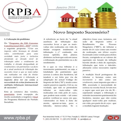RPBA - Novo Imposto Sucessório?