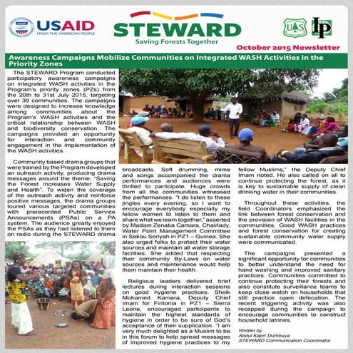 STEWARD Newsletter OCT 2015