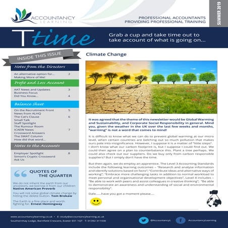 Accountancy Learning Summer Newsletter