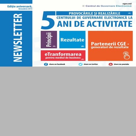 Newsletter aniversar Centrul de Guvernare Electronică