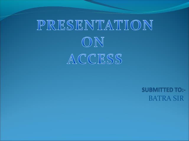 New slides access