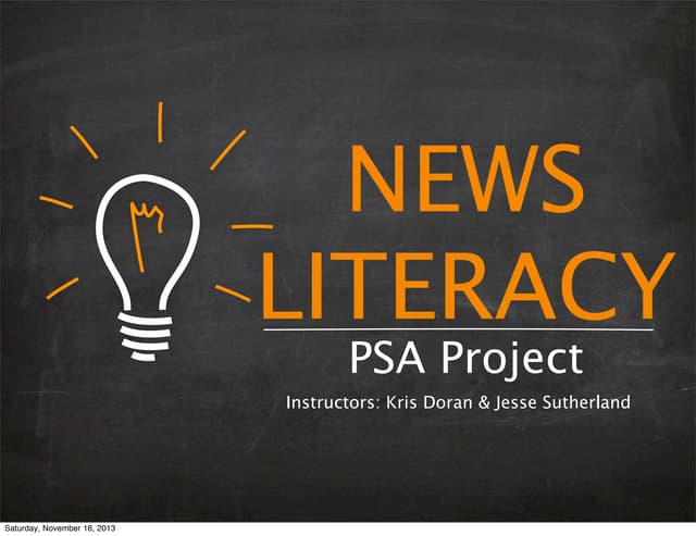 News Literacy PSA Project - JEA Fal...