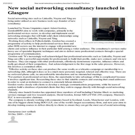 New Social Networking Consultancy Launched In Glasgow   The Drum