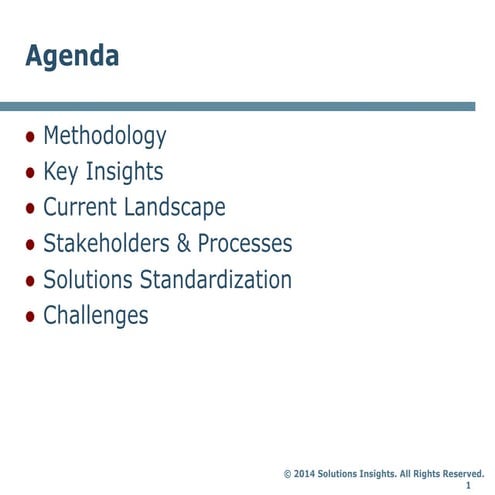 Benchmarking Survey: New Solutions Development