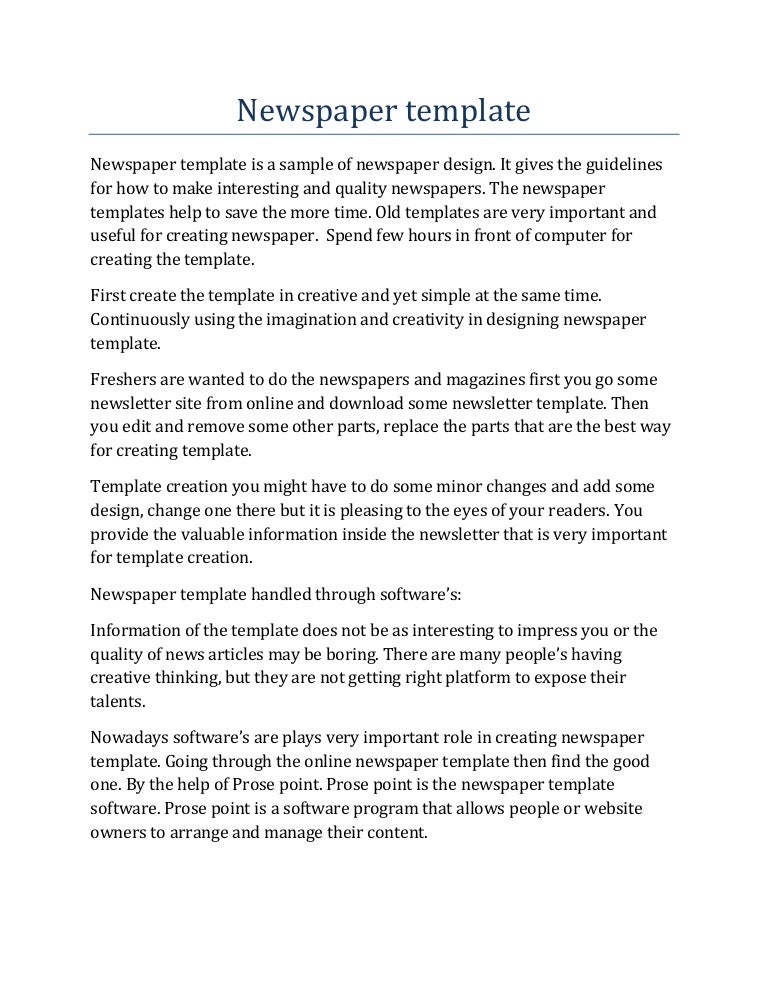 newspaper newspaper setup template