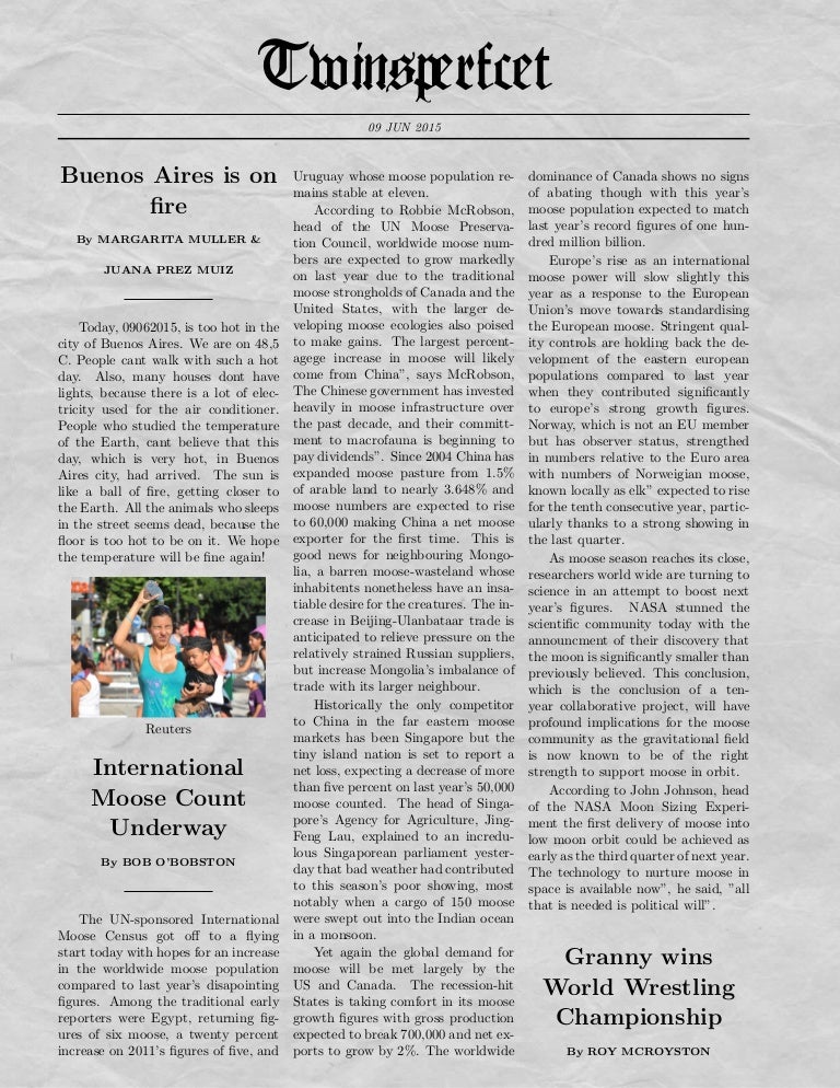 Newspaper Article