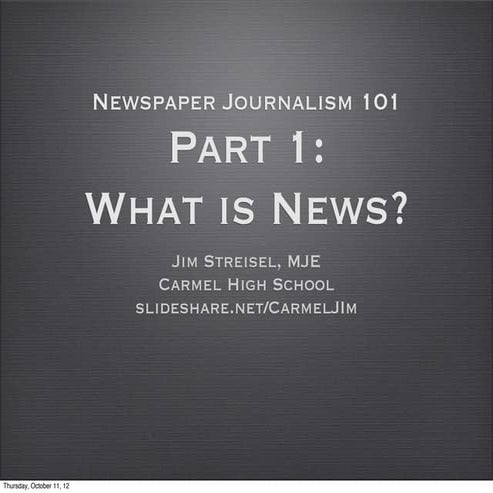 Newspaper journalism 101