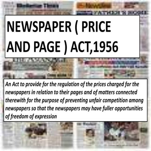 Newspaper price and page act,1956