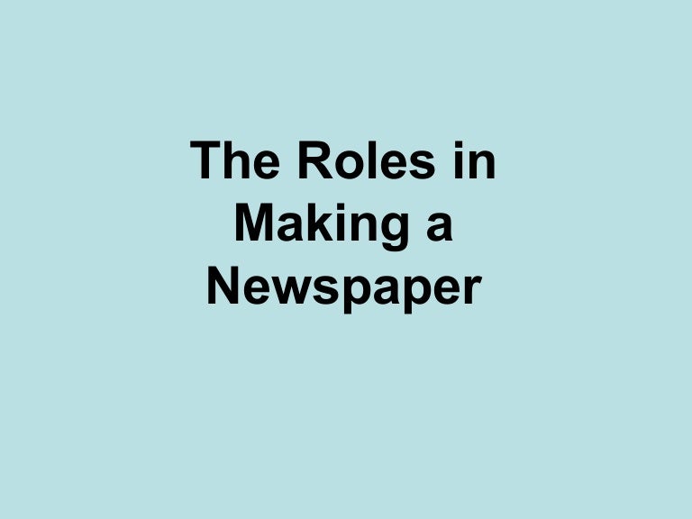 Newspaper roles