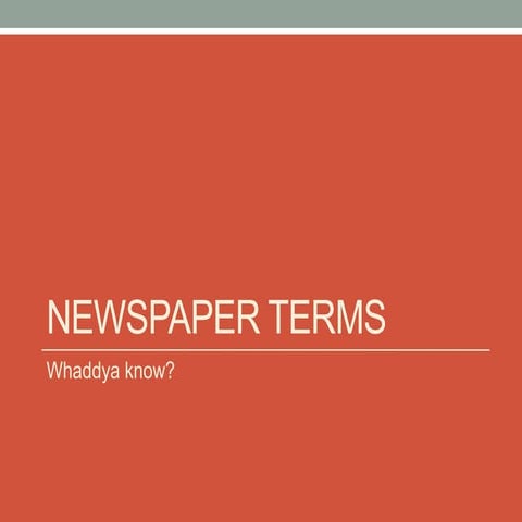 Newspaper terms