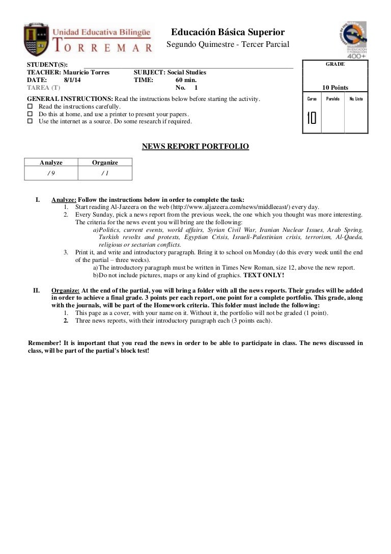 Homework help news report