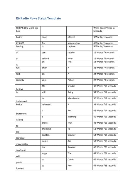 News script template tram crash | PDF