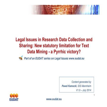 New statutory limitation for Text Data Mining - a Pyrrhic victory? | www.euda...