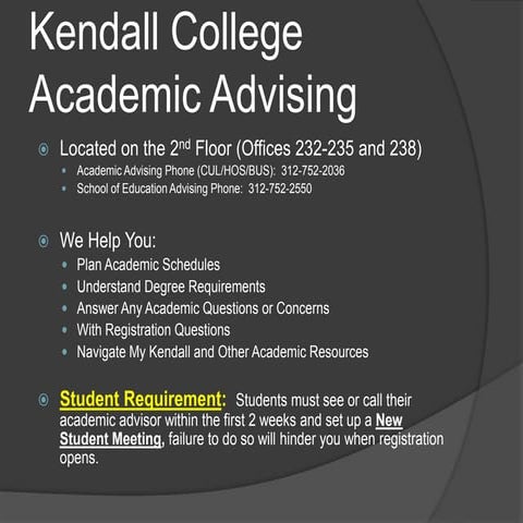 New student orientation   academic advising information