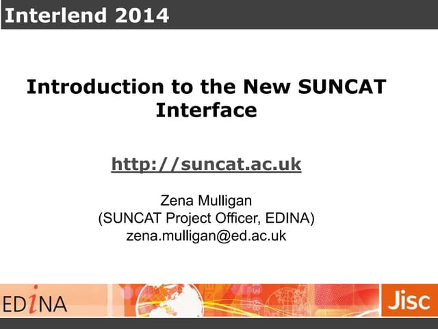 Introduction to the New SUNCAT Interface