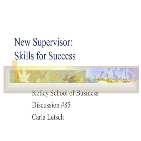 New supervisor skills for success