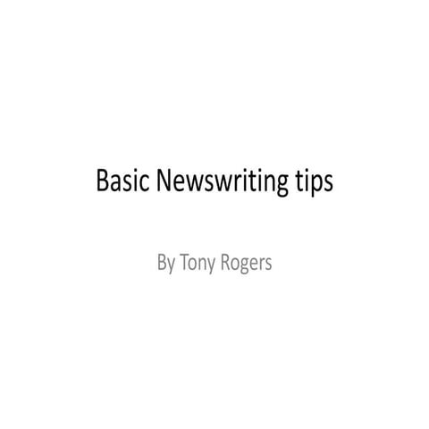 Newswriting basics